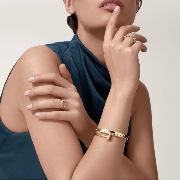 Nail Cuff Bangle Bracelet in Gold - Picture 7 of 9